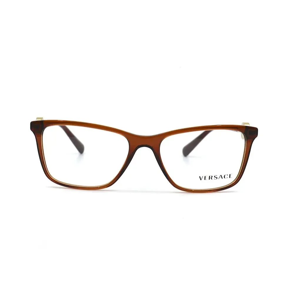 NEW VERSACE VE3299B 5324 TRANSPARENT BROWN AUTHENTIC EYEGLASSES FRAME